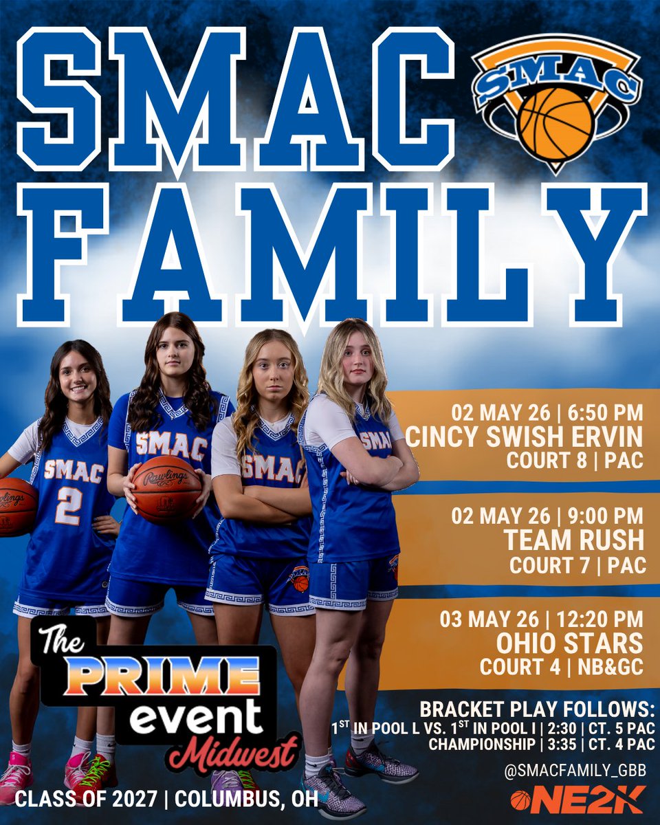 SMACFamily_GBB's tweet photo. 8-0 to begin the season and just getting started. Girls based out of Columbus metro area. Fun group, come check us out!!

@SelectEventsBB @NE2KHoops @NE2K_Rich @_CoachSyd @SmacNco https://t.co/iWk5bONtWe
