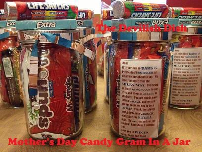 Mother’s Day is Sunday, May 10th. Here’s a homemade gift idea with a cute little poem that will satisfy Mom’s sweet tooth:

MOTHER’S DAY CANDY GRAM IN A JAR

thedevilishdish.blogspot.com/2013/05/mother…

#giftsinajar #diygiftformom #homemademothersdaygift #mothersdaygiftidea #mothersdaycandy