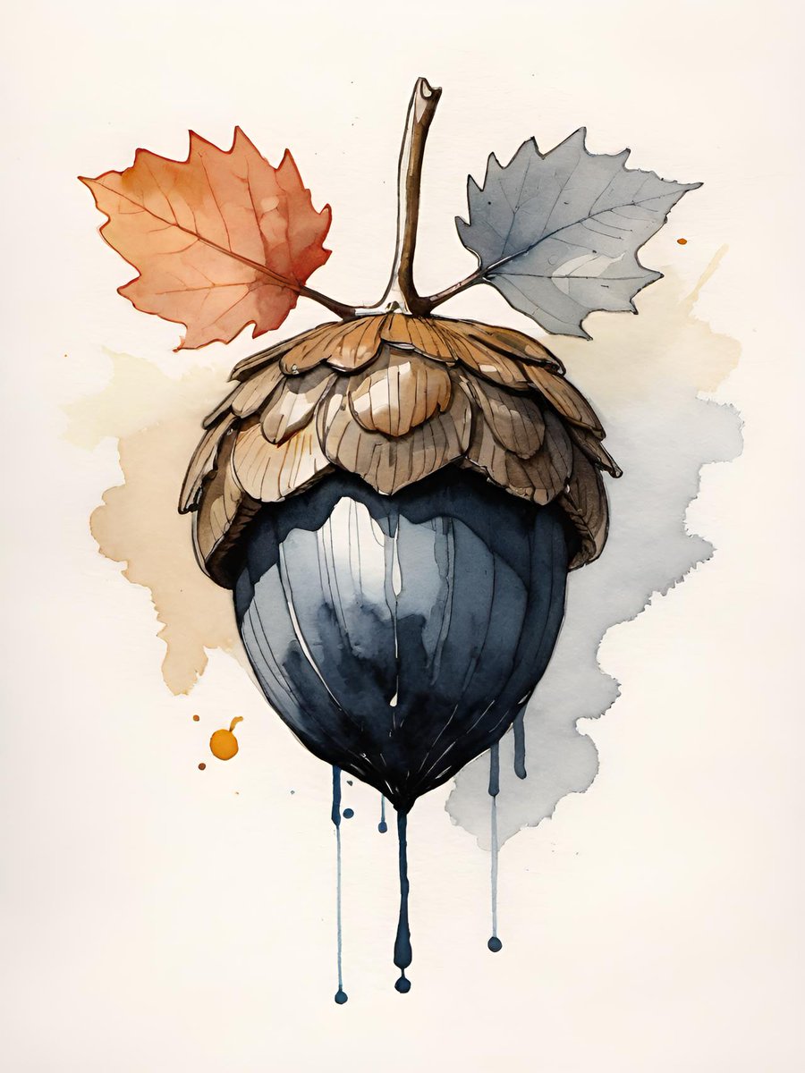 DachmanArt's tweet image. Nature’s Keepsake
#AutumnArt #acorns #fallvibes #NatureInspired #earthtones #aiart #watercolor #artdaily #modernnature #fallart