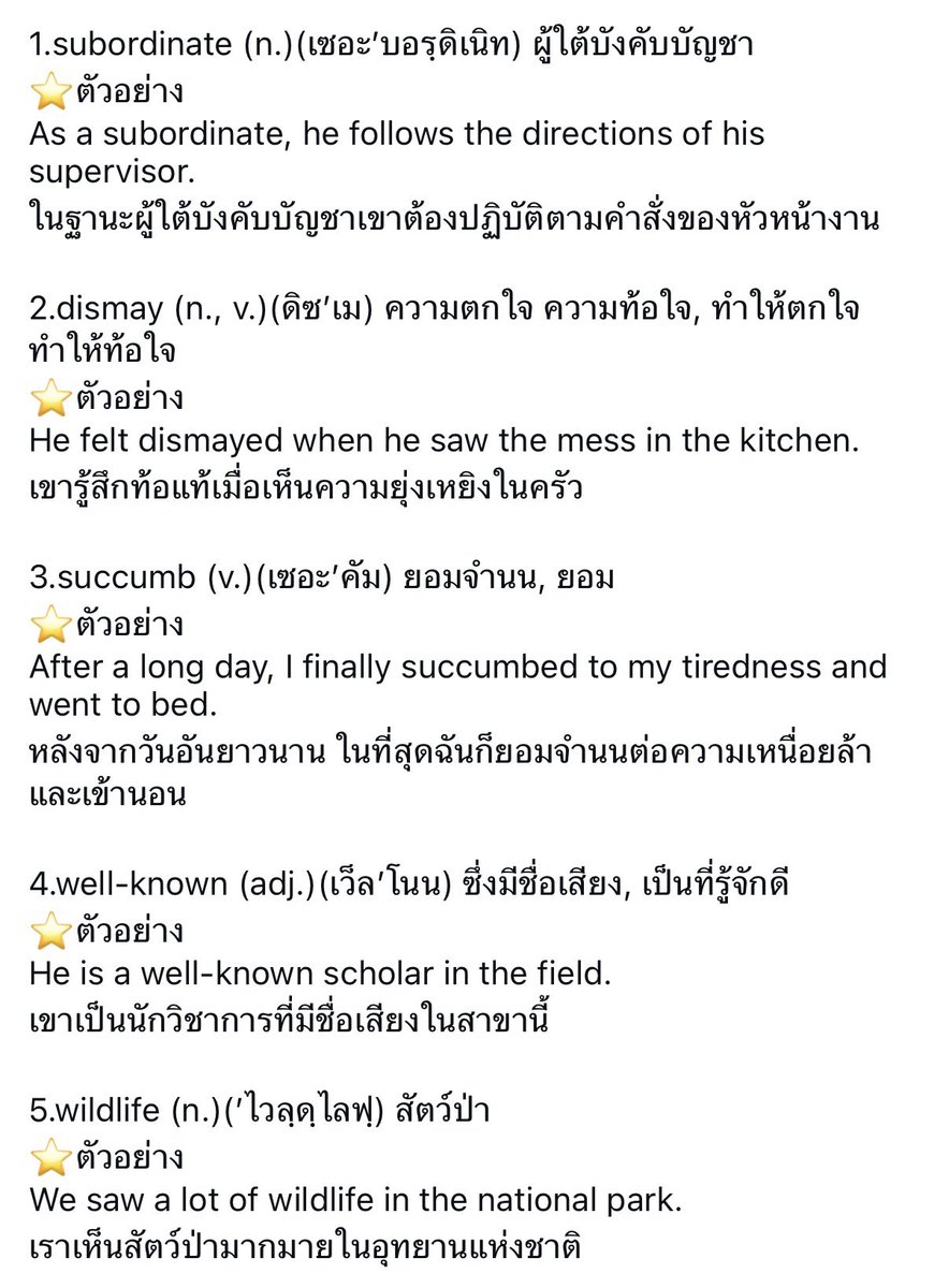 ท่องศัพท์วันละ10คำ tweet media