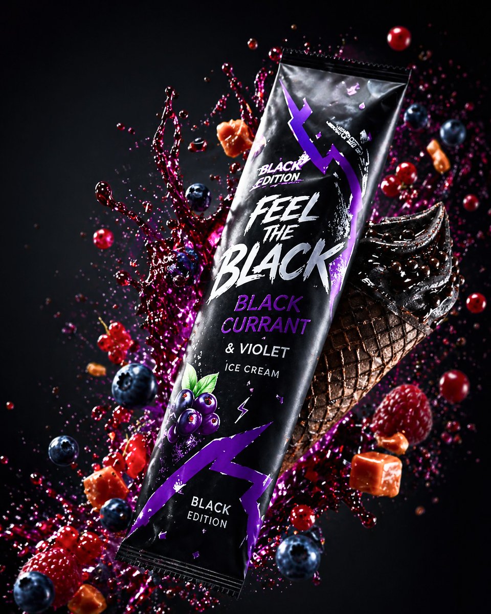 Dark. Bold. Unapologetic. 🖤
A rich fusion of black currant, violet, and caramel — made for those who crave intensity.

#FoodPhotography #ProductShot #CreativeDirection #VisualDesign #BrandIdentity #PackagingDesign   #DesignInspiration   #CreativeStudio  #FoodCampaign