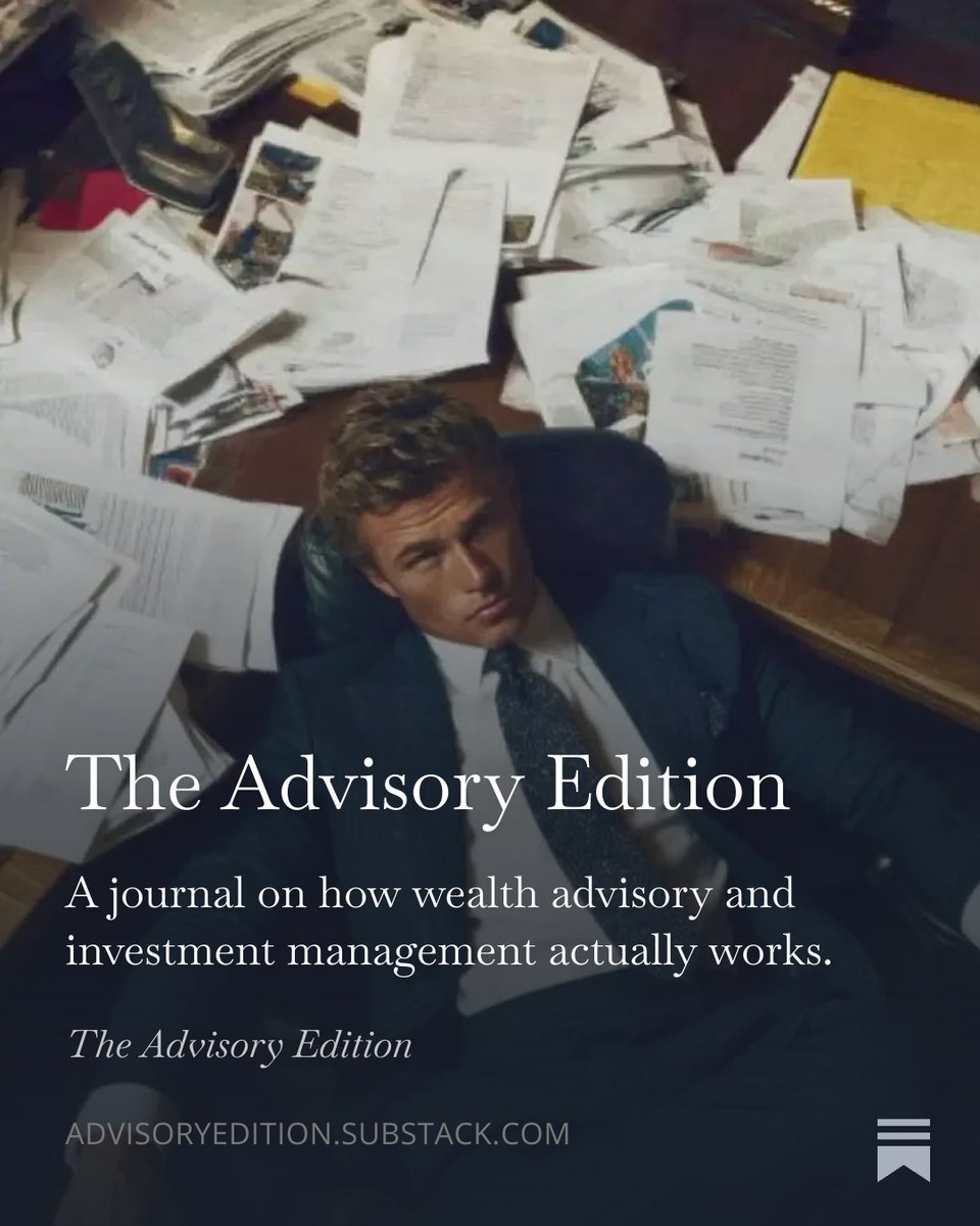 theomontclare's tweet image. The Advisory Edition is live.

A focused look at how wealth advisory really works — firms, regulation, and the people behind it.

UK &amp;amp; UAE focus, with global context.

First issue: open.substack.com/pub/advisoryed… 

#WealthManagement #FinancialPlanning