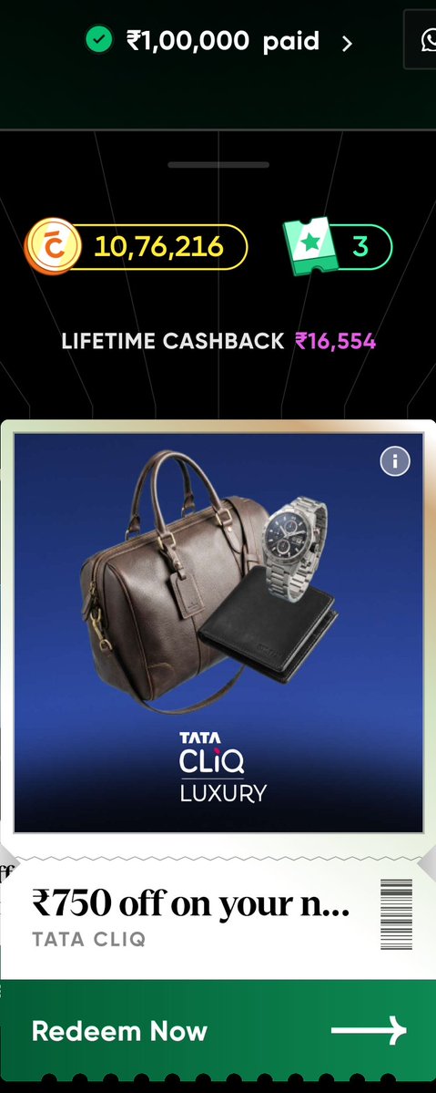 SwipesAndSmiles's tweet image. Great Offer from @CRED_club @kunalb11 for 100000 #CreditCard  Bill payment.

750 #TataCliq #luxury coupon
75 Off 200 #amazon Shopping GV
20 Off 100 #flipkart GV.

Much much better than Petty Cred Coins. 

Use #Rupay #SBI debit card for more Rewards.