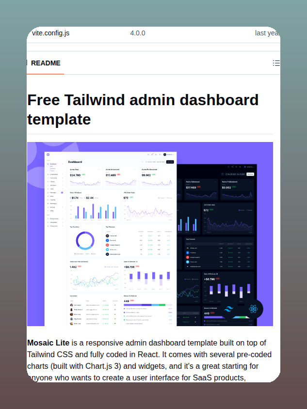 Responsive Tailwind admin dashboard with pre-coded components https://t ...
