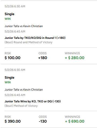 TestTheLimitDFS's tweet photo. We CRUSHED UFC this morning! 🔥

For the first 25 people only, get VIP at half off using code "MMA50" on the whop.

Let's crush the MLB today too! https://t.co/SsyV6nYAE8