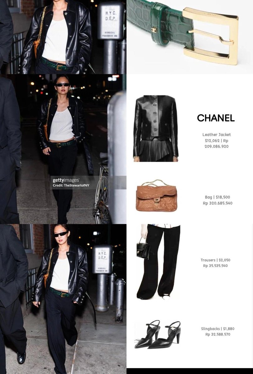 #JENNIE was spotted in New York May 2nd. She was wearing a #CHANEL leather jacket, belt, slingbacks, trousers and a bag. #Jennie was also wearing a Ralph Lauren polo shirt and Jean Paul Gaultier trousers.
Do you think it's a hint for the Met?

#JENNIEXCHANEL #METGALA #METGALA2026