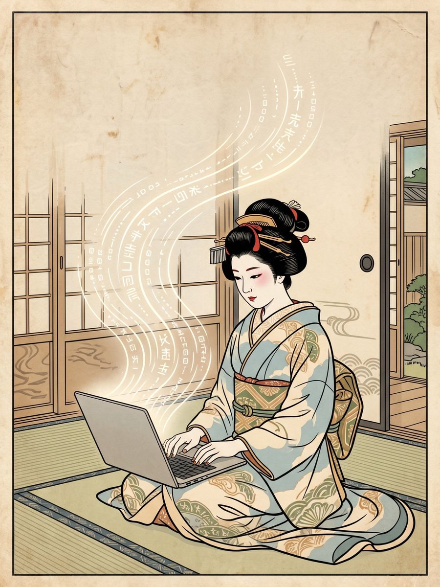 Ring11marry's tweet image. Maiko × Programmer🇯🇵

A fusion of tradition and technology.

What if a Maiko lived in the digital age?👀💕

#Maiko #Programmer #DigitalArt #JapaneseArt #AIArt #UkiyoeStyle #CyberArt #ModernArt #TechArt #CreativeDesign #PrintOnDemand #EtsySeller