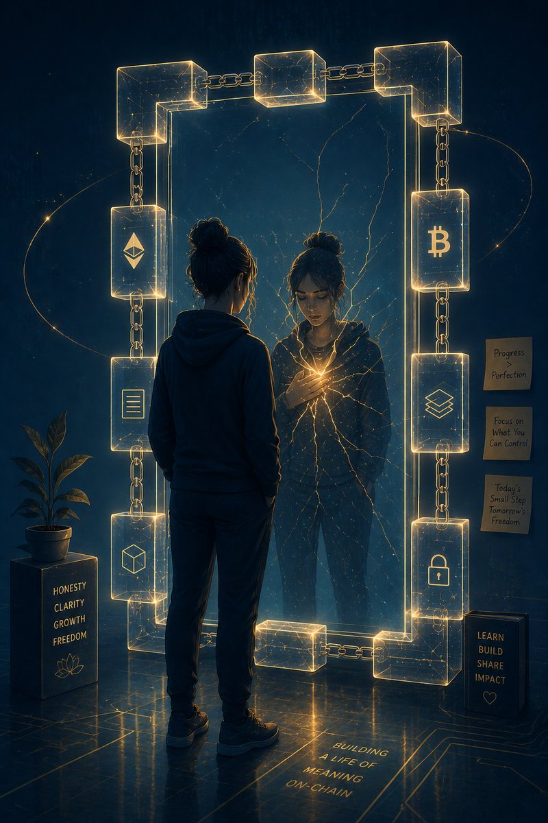 Ruqhayyerh's tweet photo. What if Web3 showed who you really are not your online version?
Every wallet, every action leaves a trace
Most avoid that reflection
Builders ask: Do my actions match my identity?
That question changed me.
Have you checked your mirror lately?
Drop a reflection ๐
#Web3Mindset https://t.co/FpmN0fRZkv