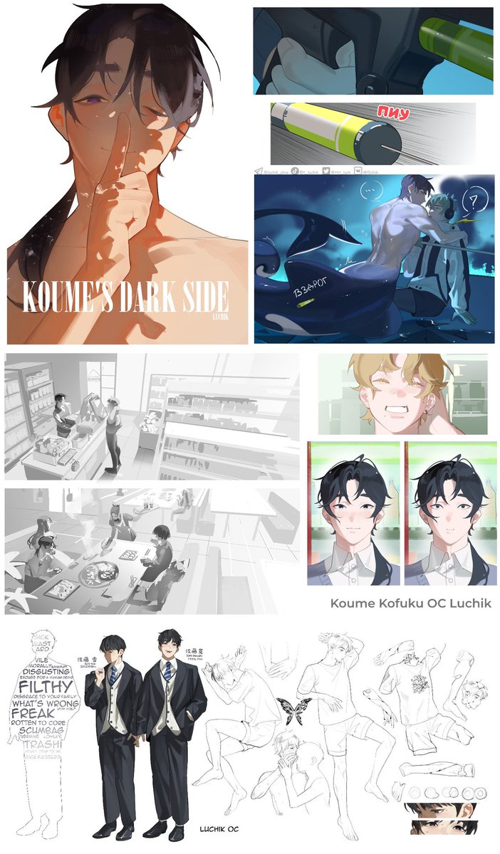 tht_luch's tweet image. Some of my recent artworks because it's my birthday 🎂 
#art #digitalart #artwork #Genshinimpact #oc