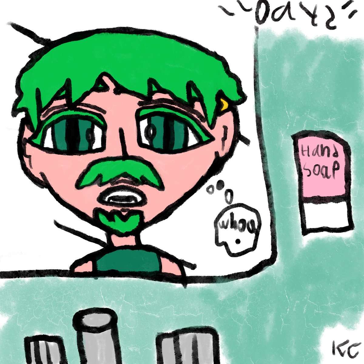 Kristygurl028's tweet image. Day 2:Reflection #my own art #oc ink October #bathroom scene