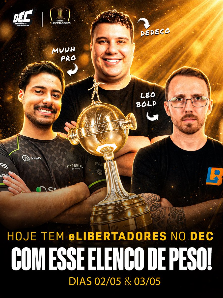 desimpedidos_ec's tweet image. HOJE TEM eLIBERTADORES NO DEC! 🏆🎮

A maior competição de EAFC 26 do continente chega no DEC, pra gente descobrir junto dessas lendas, quem entrará para história! 

Clica no link da bio e vem com a gente! 

#DEC #eSports #eLibertadores #EAFC26 #Conmebol