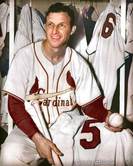 BSmile's tweet image. Today In 1954: St. Louis Cardinals legend Stan Musial hits a major league record 5 HRs in one day during a doubleheader vs. the New York Giants! 
#MLB #Baseball #History #StanTheMan #STLCards
