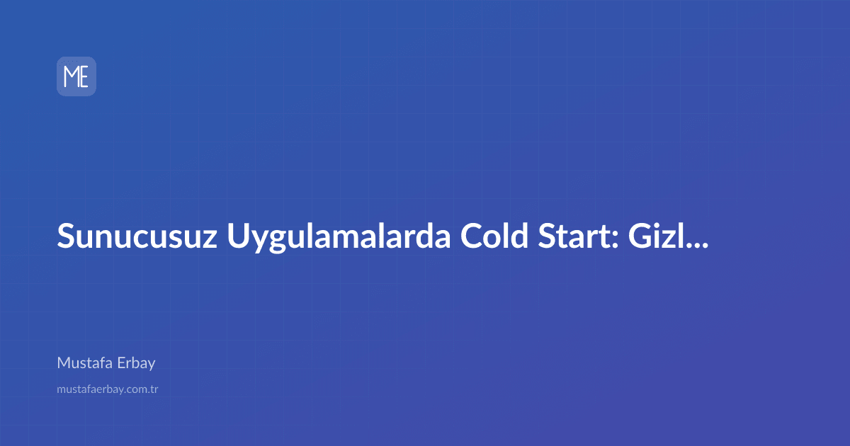 merbay86's tweet image. #technology #serverless Sunucusuz Uygulamalarda Cold Start: Gizli Bir Performans Tuzağı dlvr.it/TSL2vB