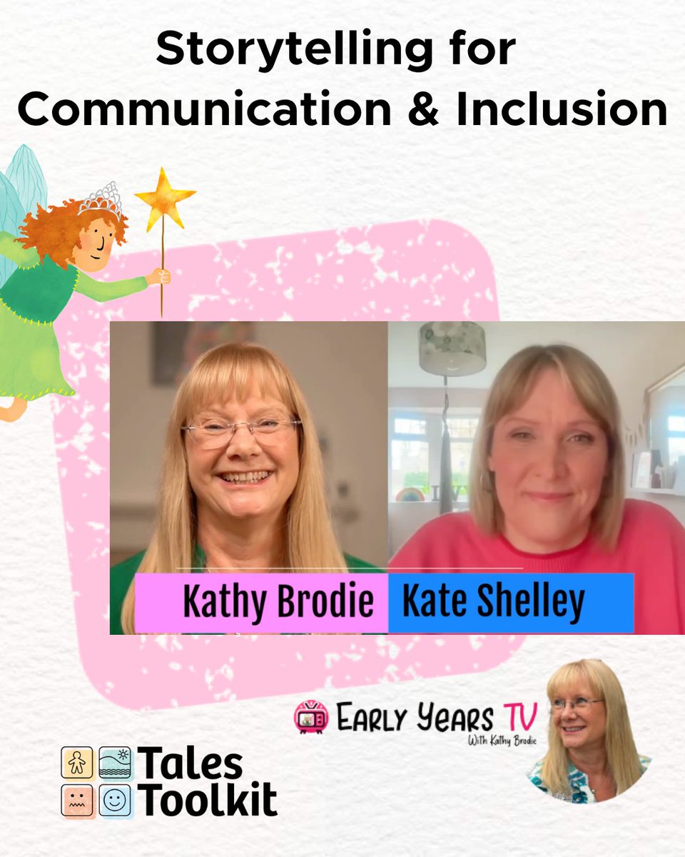 TalesToolkit's tweet photo. A little Bank Holiday inspiration for you…
Take a moment to explore how storytelling can support communication and inclusion for every child.
💬 With @kathybrodie &amp; Kate Shelley
🎥 FREE to watch on @EarlyYearsTV – for a limited time
🔗 Link - https://t.co/exiWuL1zJD https://t.co/Nv5iVyczla