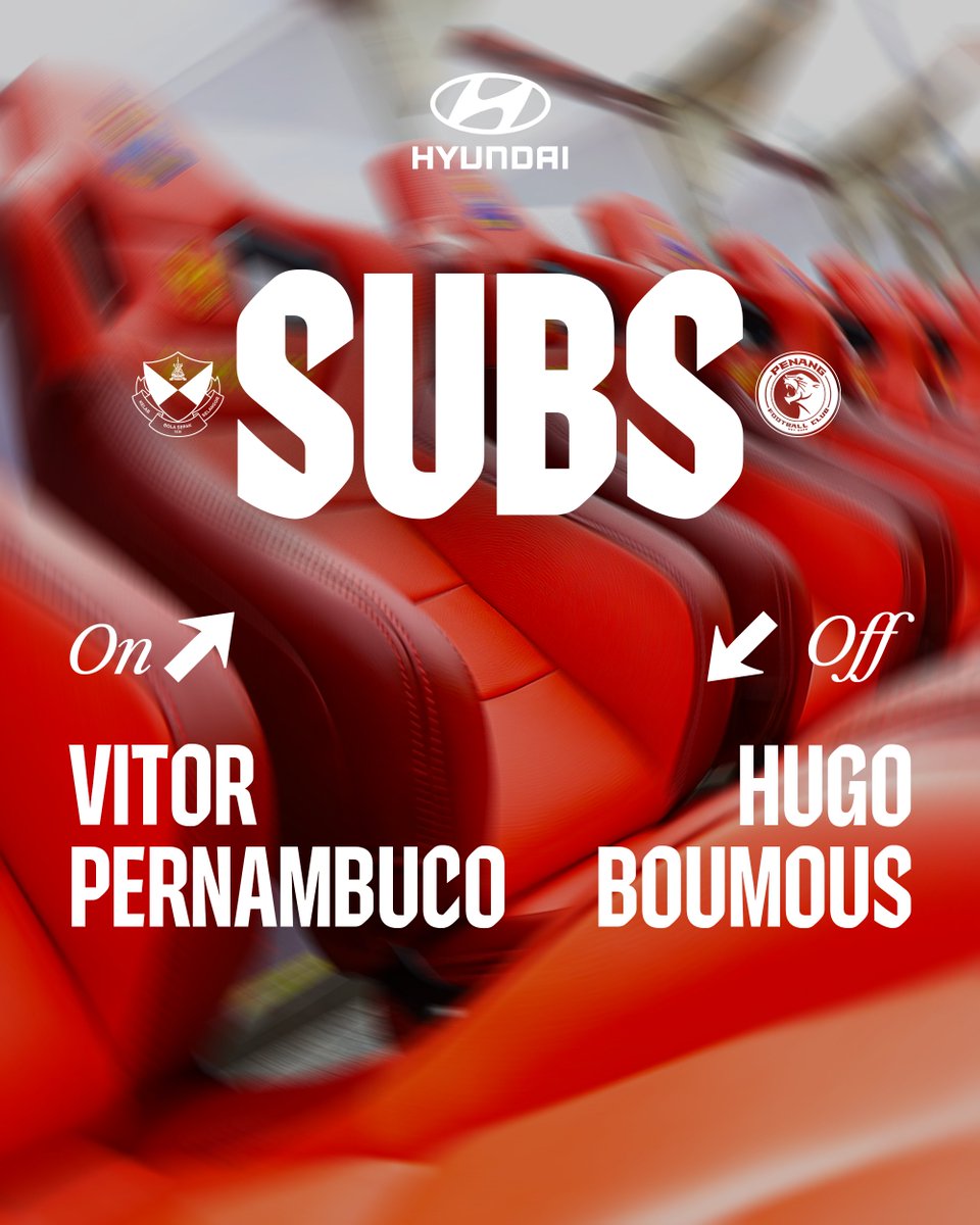 selangorfc's tweet photo. 68’ | 🔴🟡 SFC 4-0 PEN 🔵⚪️

⏩ Hugo Boumous
⏪ Vitor Pernambuco

Powered by Hyundai Motor Malaysia

#SelangorFC #ThisIsSelangor
#SFCPEN #LS24
#LigaSuper2025-26 https://t.co/jAiPj77BUE