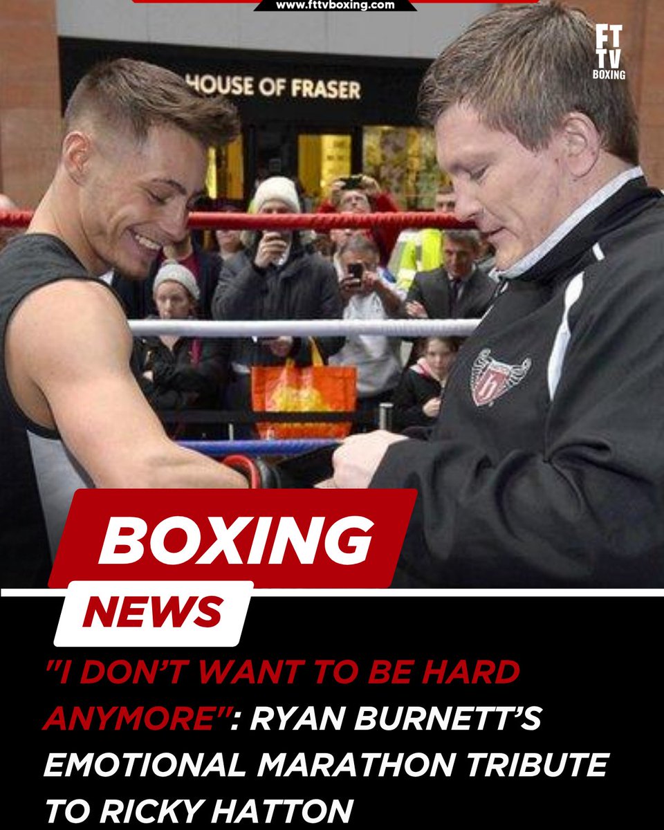 FTTVBoxing's tweet image. Ryan Burnett is running the Belfast Marathon while pushing a 140lb cart in memory of the late Ricky Hatton. 🏃‍♂️🛒

“I don’t want to be hard anymore. I want to be soft.” 💙

Supporting: The Ricky Hatton Foundation &amp;amp; @TAMHI 🥊

🗞️ BoxingScene

#RyanBurnett #RickyHatton #BoxingNews
