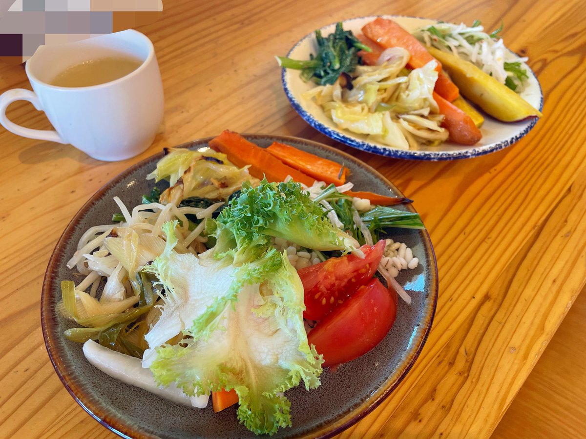 お気に入りの場所のサラダバーとカレーも食べた