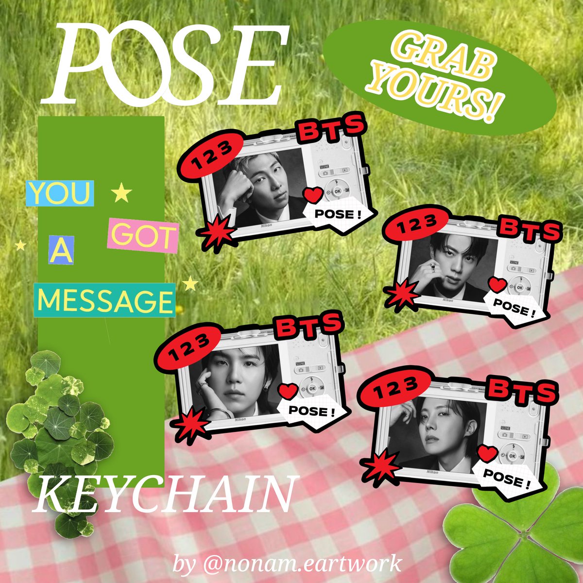 achanachh's tweet photo. 123 Pose! BTS Acrilic Keychain by @nonam.eartwork (on ig) 

💵 : @ Rp.20.000
Dp : @ Rp12.000
Available : all member 
Bahan : akrilik (6 x 4.2 cm), gantungan ring putar 
Link pre-order : https://t.co/rDrakp6FJI

#keychain #keychaincustom https://t.co/bUZjkvonao