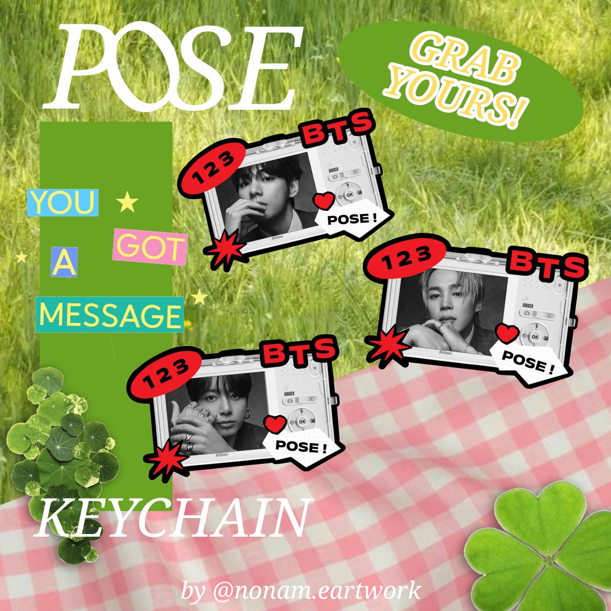 achanachh's tweet photo. 123 Pose! BTS Acrilic Keychain by @nonam.eartwork (on ig) 

💵 : @ Rp.20.000
Dp : @ Rp12.000
Available : all member 
Bahan : akrilik (6 x 4.2 cm), gantungan ring putar 
Link pre-order : https://t.co/rDrakp6FJI

#keychain #keychaincustom https://t.co/bUZjkvonao