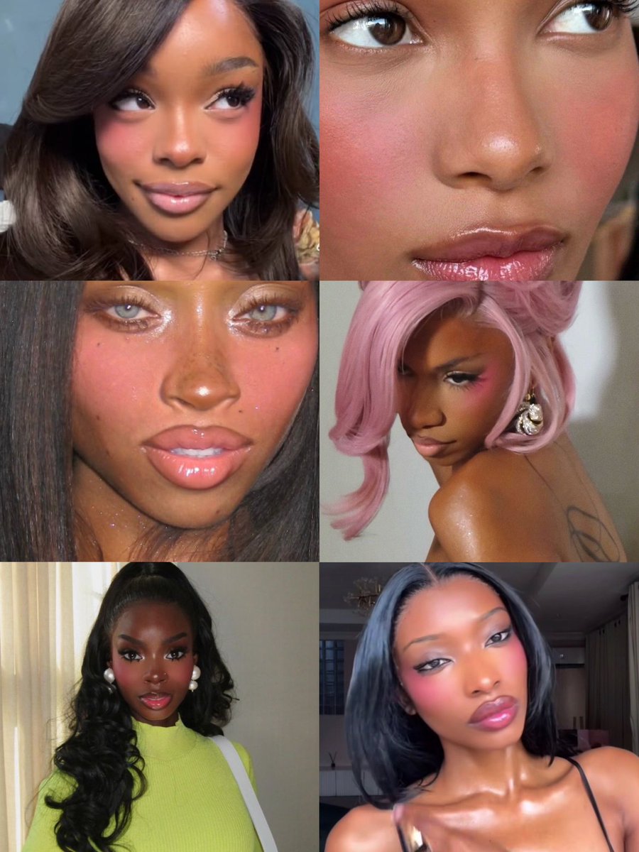 Black women x pink blush