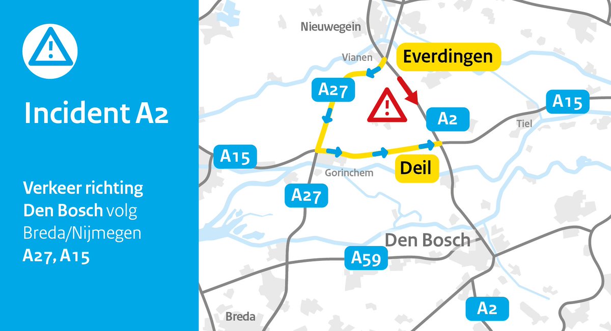 Ongeval met motor op A2 bij Beesd