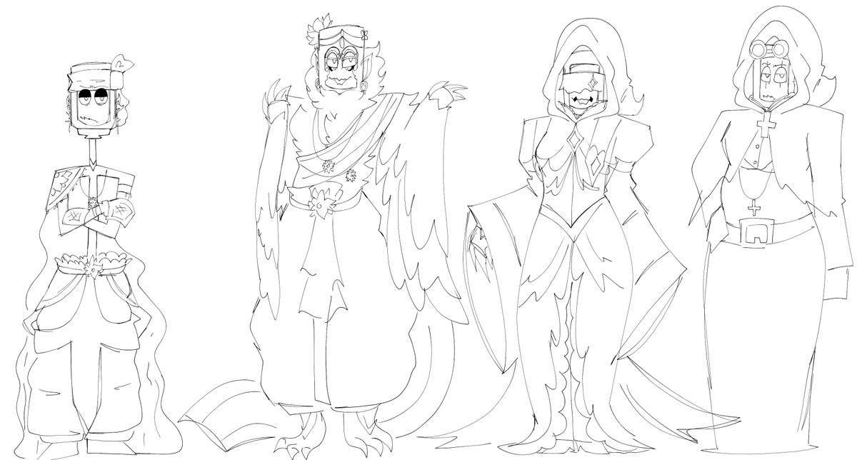 Dress for some party 

(Thani and plague doctor thomas didn't change much because they don't like go to party)