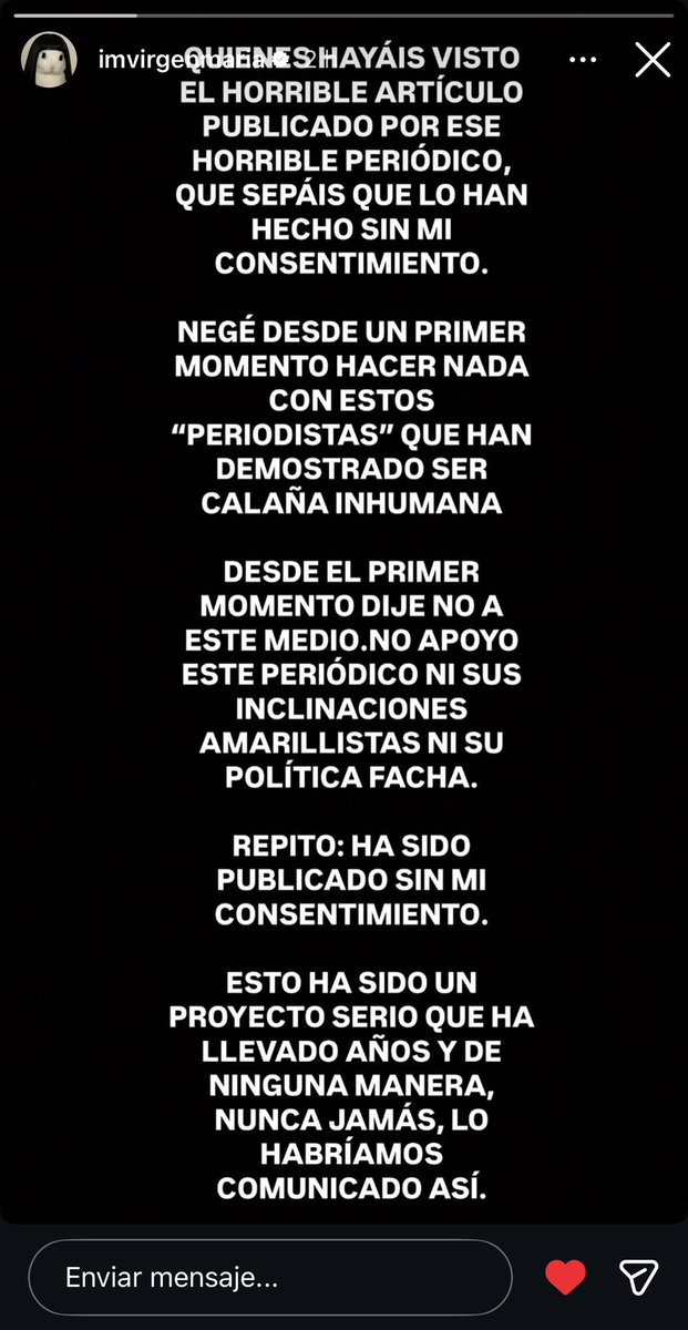 la storie que ha subido maría forqué 😶