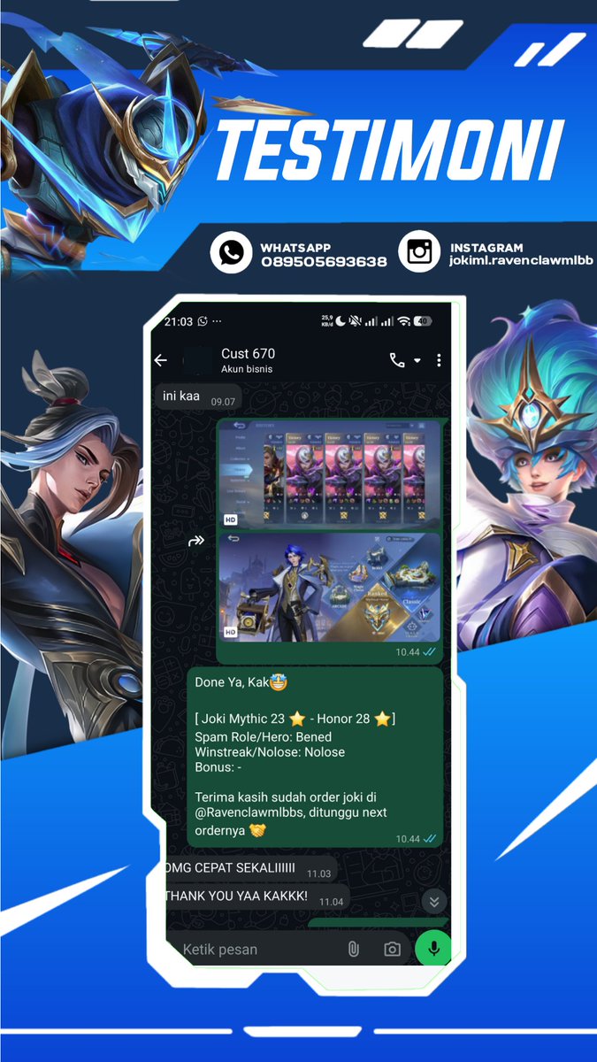 Ravenclawmlbb | Joki ML tweet media