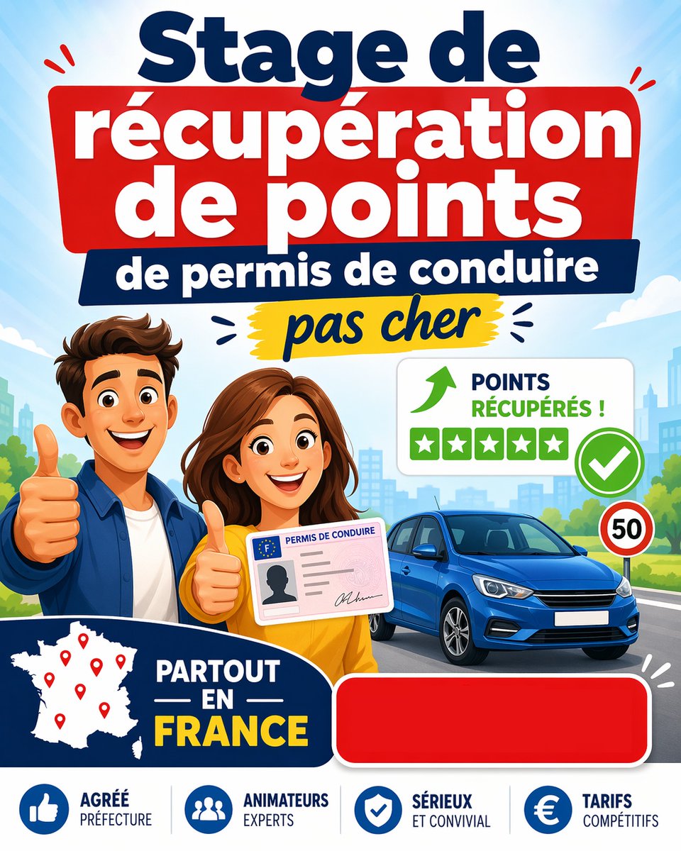 BonsPlansMalins's tweet image. ⚡ Nouveau bon plan Stage de récupération de points de permis pas cher (dans toute la France) #bonplan  👉  bons-plans-malins.com/stage-de-recup…