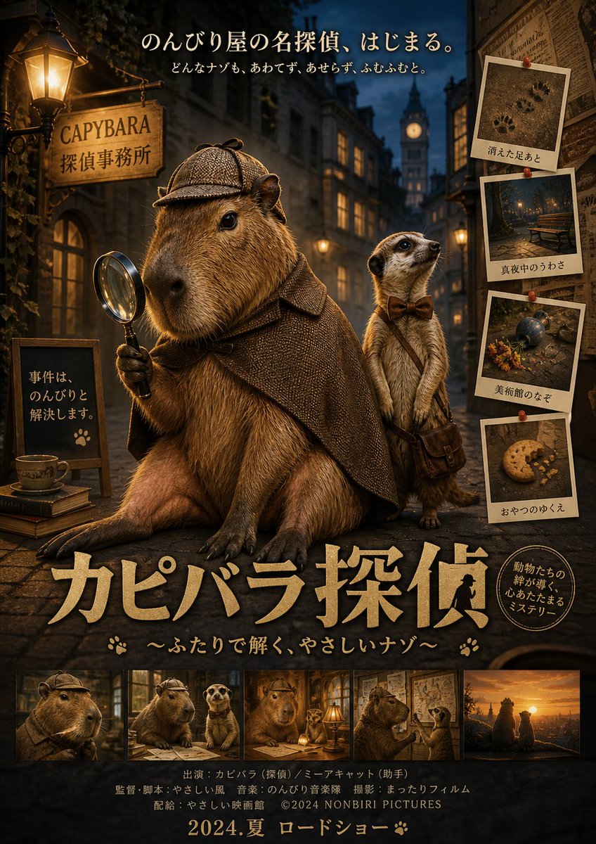ちょっとChatGPTで遊んでみた（笑）
どれが見たいですか？🤭
#カピバラ　#ミーアキャット