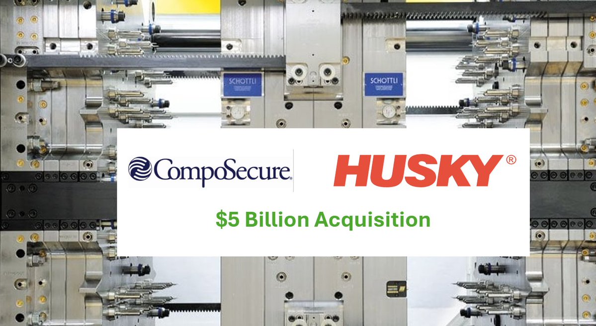 PlasticsConsult's tweet image. CompoSecure’s planned $5 billion acquisition of Husky Technologies marks a significant moment for the plastics processing industry. Learn more bit.ly/49x6Nv3 
#InjectionMolding #PlasticsManufacturing #PETPackaging #ManufacturingInnovation #AutomationEngineering