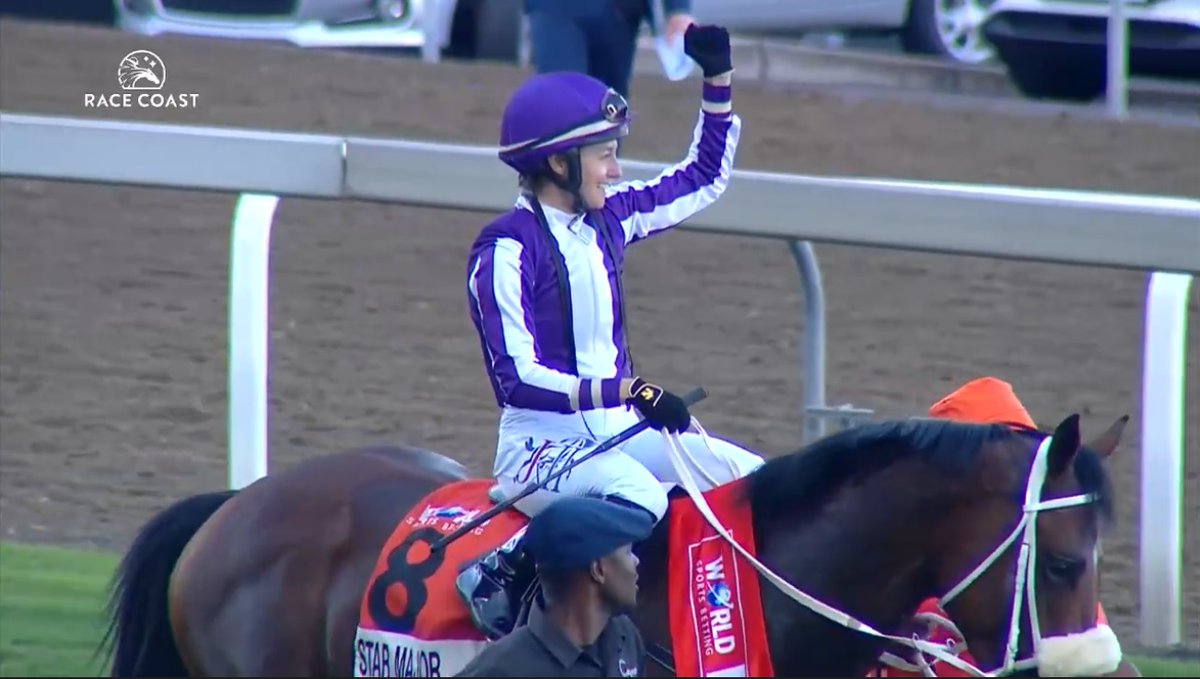 rebelsart's tweet image. 🏆Grade 2 Winner🏆
Bravo 🇫🇷 Mickaëlle Michel🇯🇵@MickaelleMichel and Star Major 1st place racing in the R750,000 World Sports Betting Guineas (Grade 2) race 7 on Saturday at Greyville, South Africa‼️🏇🥇🇿🇦
Trainer James Crawford
💥Second Grade 2 win this week!💥
#NeverGiveUp
