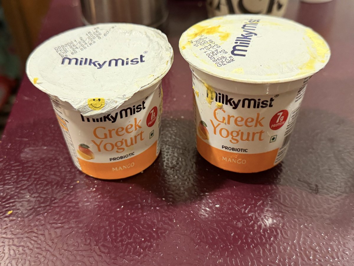prabhavkashyapg's tweet photo. @letsblinkit just delivered Milky Mist Greek Yogurt that expired 9 days ago. My father who’s recovering from stomach surgery happened to check the lid before opening it. Infections from Staph aureus, Listeria, Salmonella, and Campylobacter are life threatening, esp in summer. https://t.co/YMVRFFpA6a
