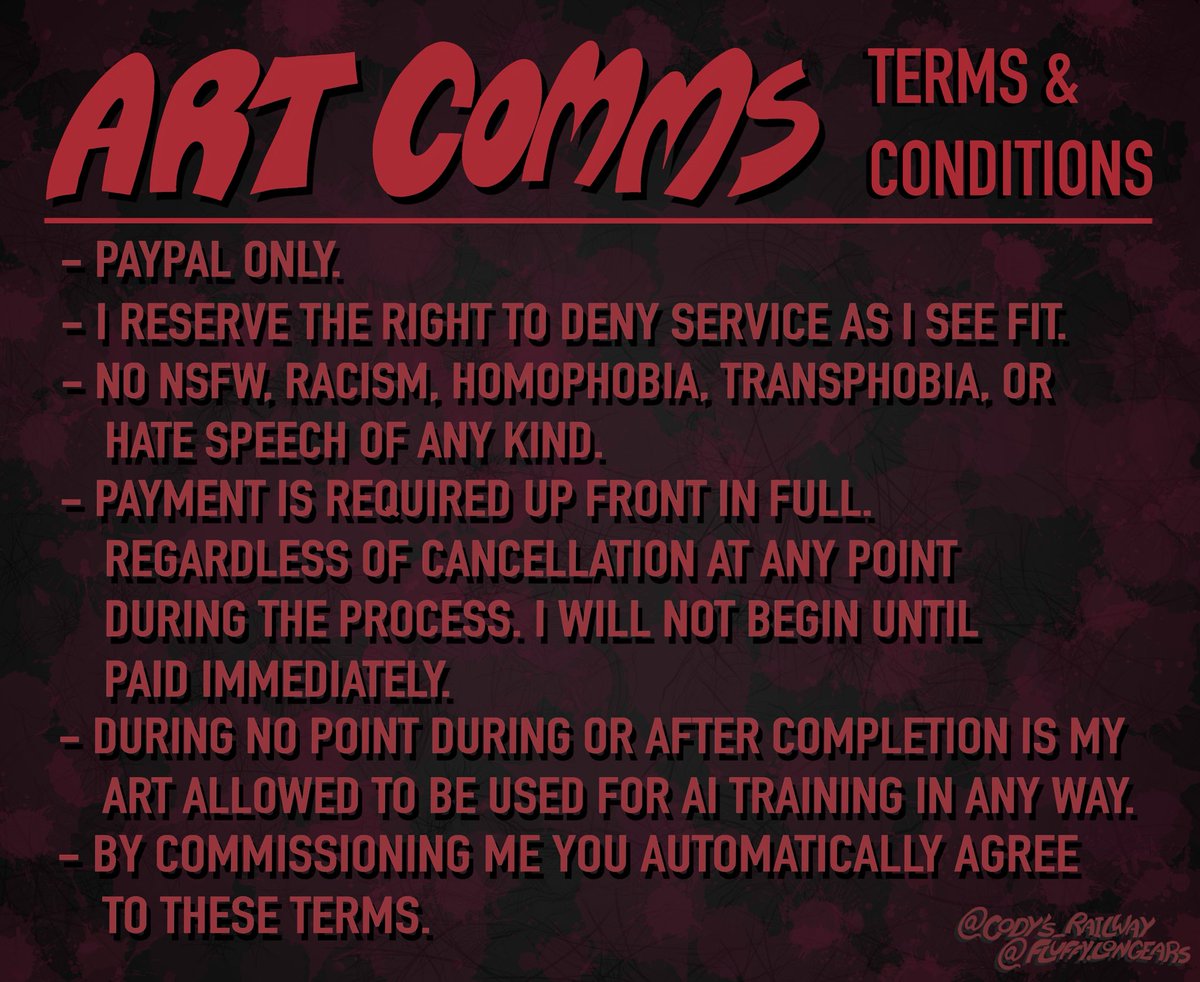 Always open unless stated otherwise! My turnaround time is dependent on the type of piece requested, but I always aim to be fully transparent with my progress!