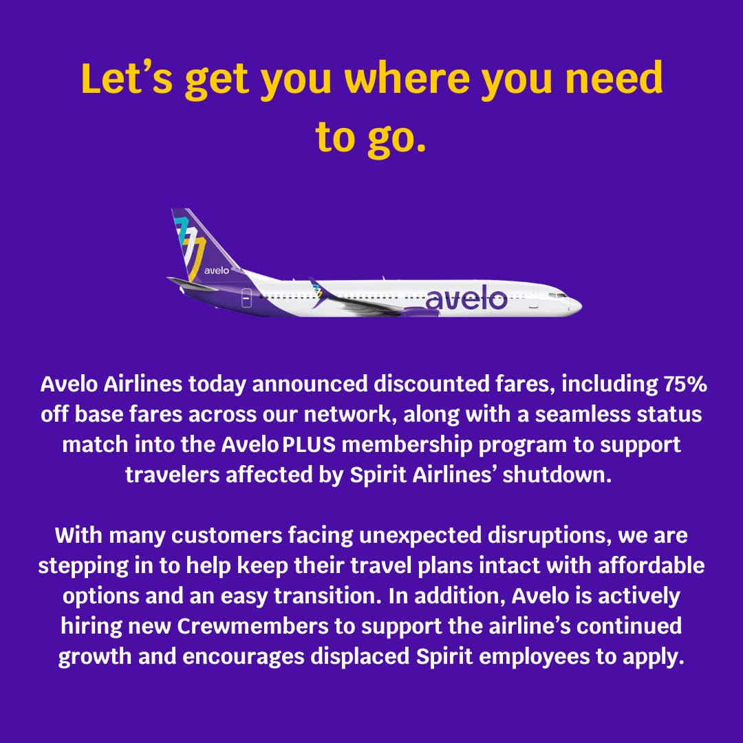 Avelo Airlines tweet media
