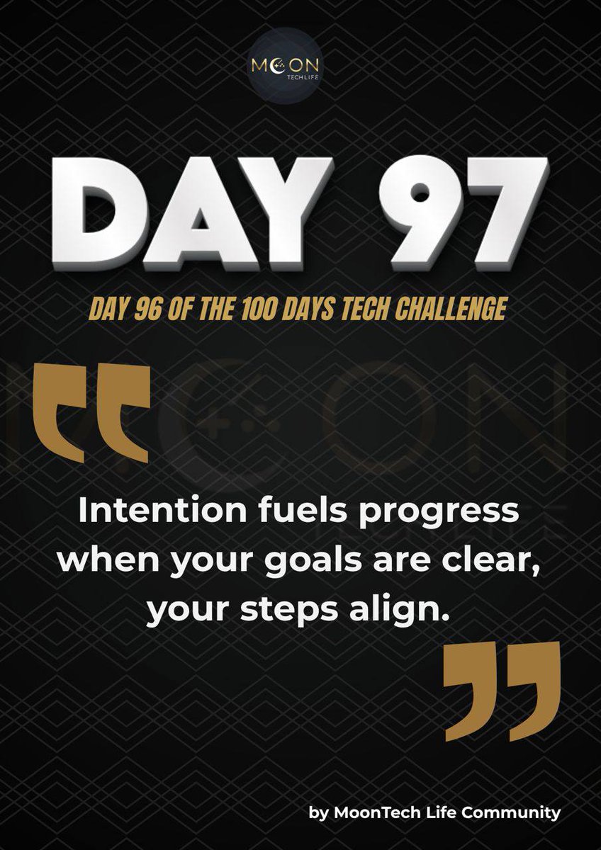 QueenRiajoan's tweet photo. "Clarity removes hesitation and gives direction to your effort. When you know exactly what you are working towards, your actions become more focused, your decisions become easier, and your progress becomes steady. @MTL_COMMUNITY #100daystechchallenge
#Moontechlifecommunity https://t.co/SUYnyplH3S