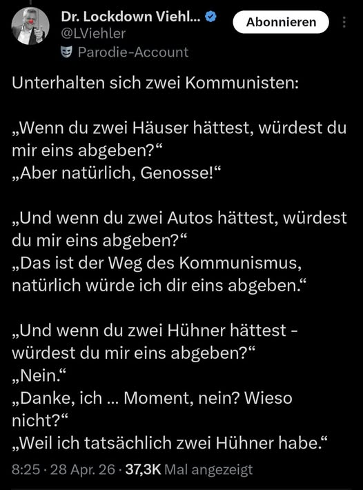 redrex_67's tweet photo. So sind eben die @dieLinke, solange sie etwas aufgrund ihrer Faulheit nicht haben, teilen sie, sobald sie etwas selber haben, ist Schluss mit deren Großzügigkeit https://t.co/W7McPq5oAo