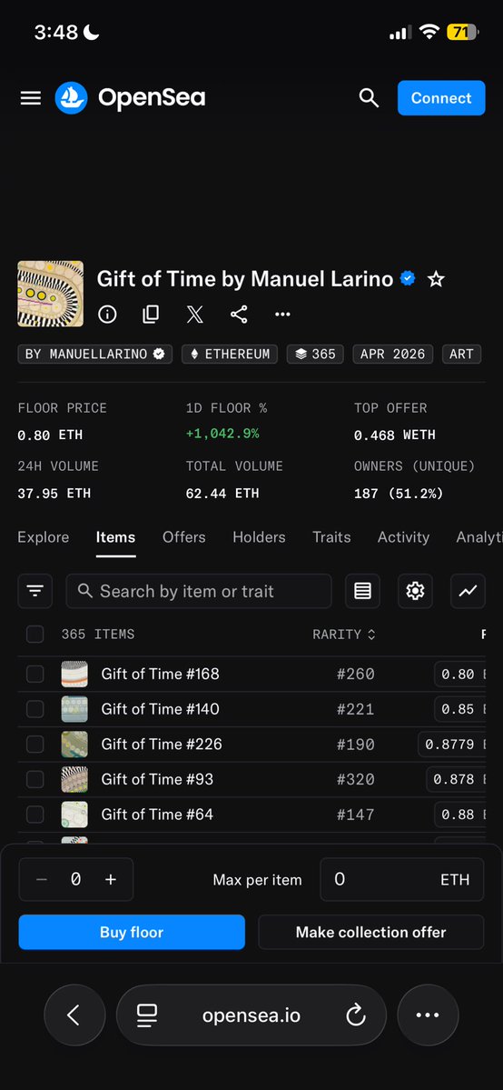 OwolabiRuphine's tweet image. NFTs are so back 🔥
Minted just a few days ago at 0.02 ETH and already went crazy… didn’t see that pump coming at all.
This is the kind of momentum we’ve been waiting for.
Missed this one, but I’m locked in for the next play 👀
#NFTSeason #NFTsAreBack #Web3Community