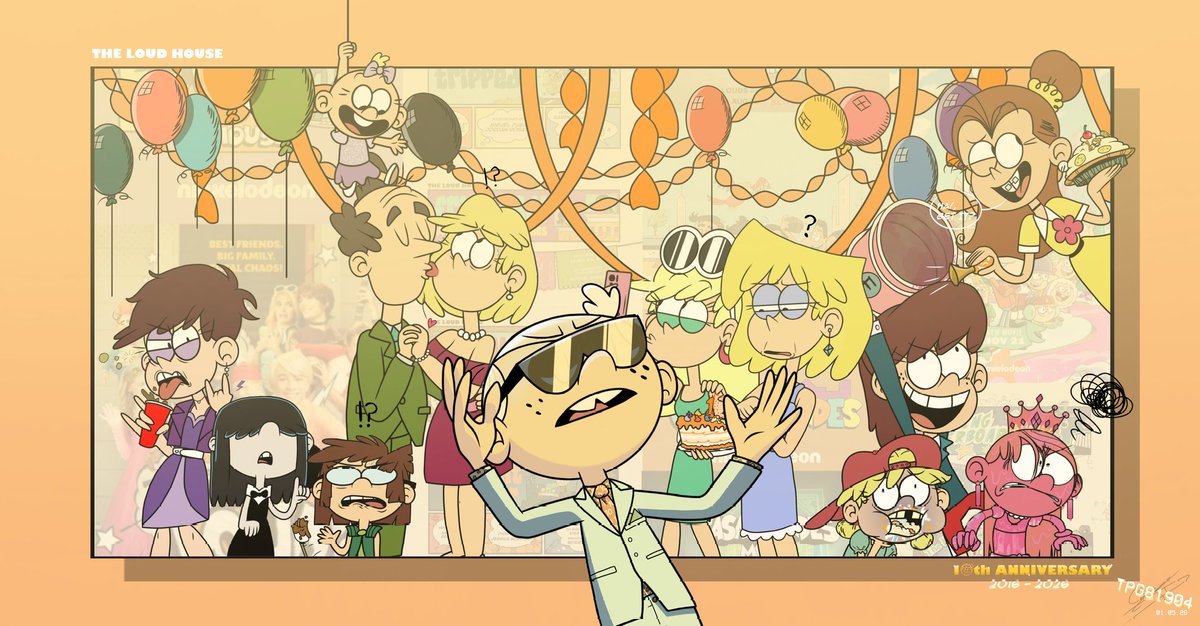 TpG81904's tweet image. Everything that shouldn't have happened for this party, on this day, well, it did...

Chaos is part of the family, even a decade later.

#TheLoudHouse turns 10 today!, yay!

🔟🎂

I Hope you like this drawing (and its different versions) as much as I do. 

🎈🧡