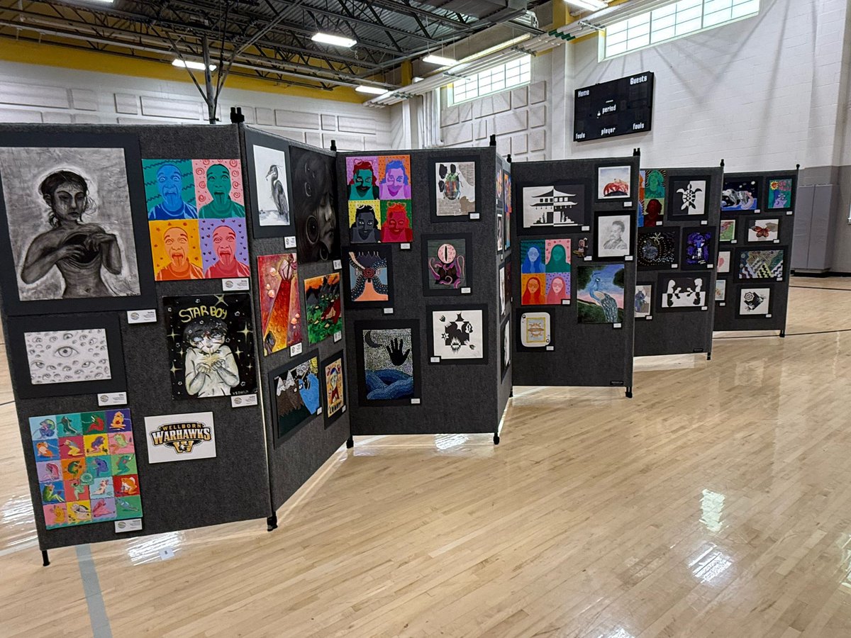 Wellborn_MS's tweet photo. Our Warhawks are putting their creativity on full display! 🎨🔥

We’re proud to host the CSISD Art Show right here on our campus, showcasing the remarkable talent, imagination, and hard work of our student artists.

🖤💛

#WMSwarhawks #SuccessCSISD https://t.co/rtD8rMLLrE