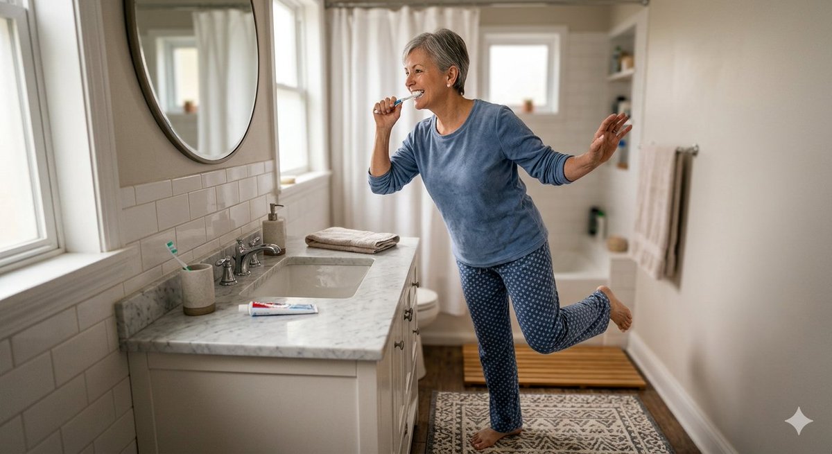 CAMissFit's tweet photo. Balance work is easy to skip and valuable to keep.

Add it to something you already do: stand on one foot, walk heel-to-toe, or pause during step-ups. A few minutes adds up over time.

#BalanceTraining #HealthyAging #MoveBetter https://t.co/D0Tf1PrhmR