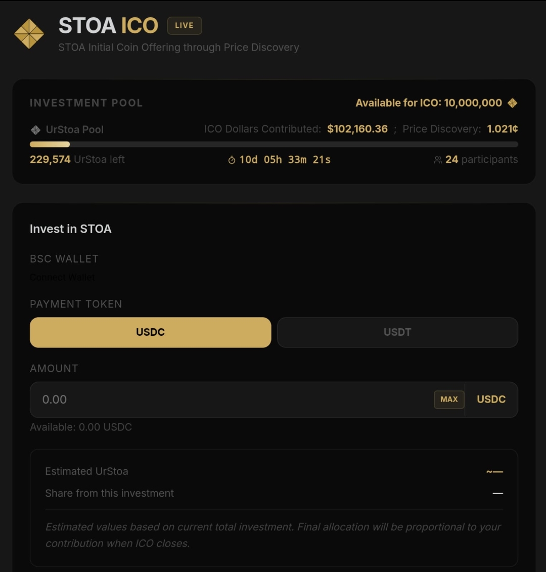 ouronetwork's tweet photo. @STOA ICO, live on Ouronet, has surpassed $100,000 in contributions.
10 days remaining in the price discovery phase.
Participate: https://t.co/Ib5BmqY9kg⁠
#ICO #Crypto #Web3 #Blockchain https://t.co/IbLTBwNchn