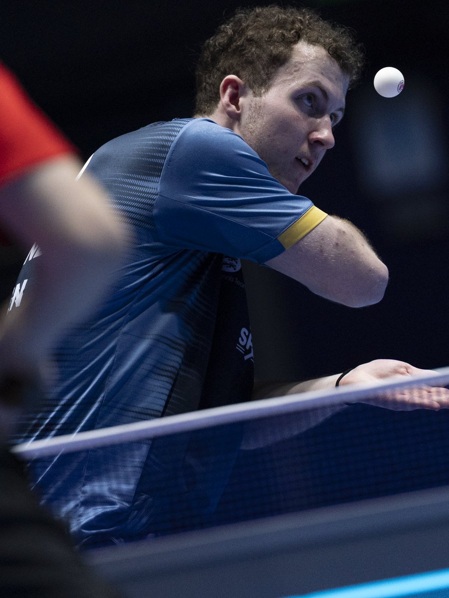 WTTGlobal's tweet image. A tough test from Connor Green but Liang Jingkun held firm in the back-and-forth battle to seal the third match for Team China against Team England 👊💥

#ITTFWorlds2026 #TableTennis #100YearsofTableTennis
