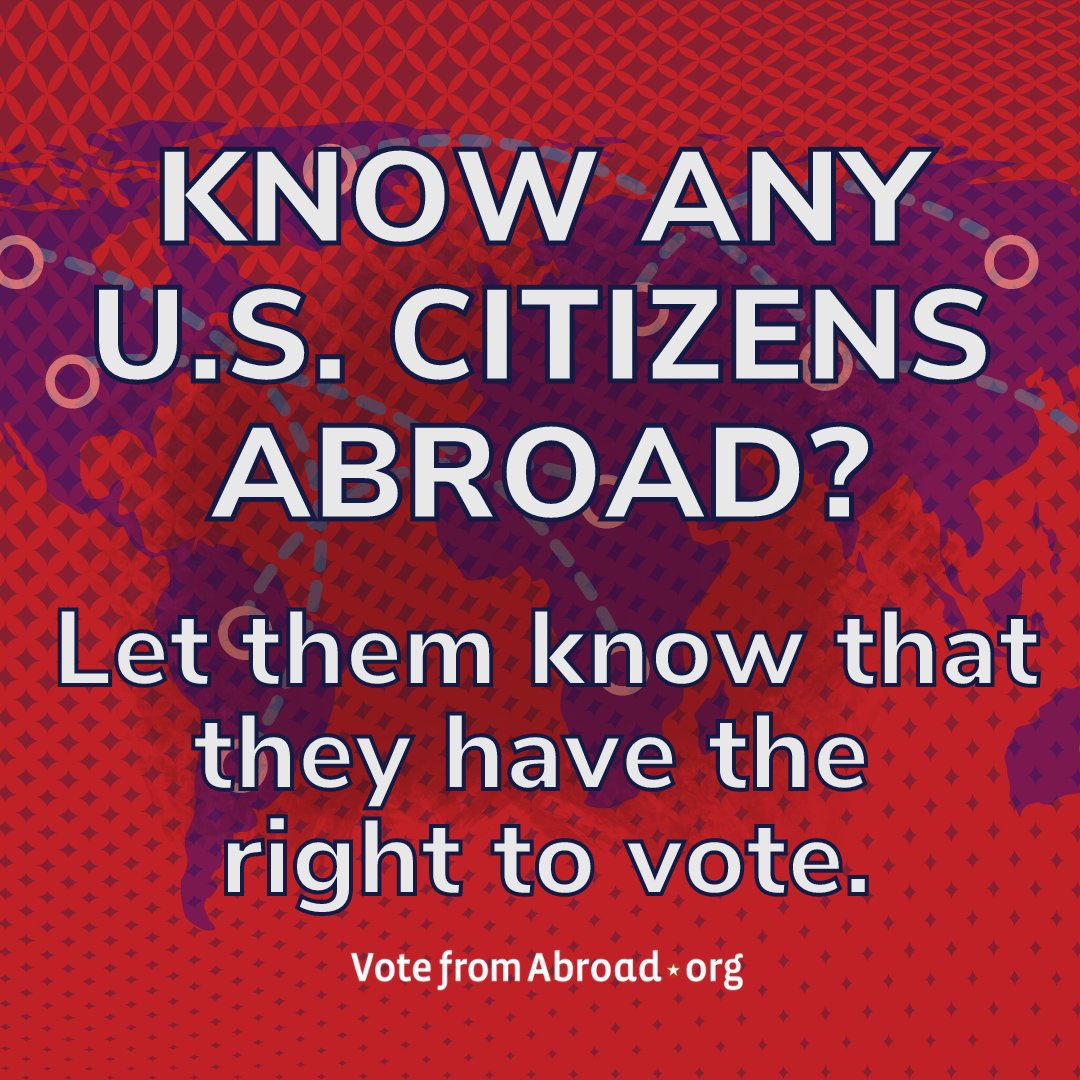 DemsAbroad's tweet image. It’s pretty stressful for Americans living overseas too. We’re always apologizing for our president.

Help us get him out! Spread the word that Americans living abroad’s as can vote in US elections.
VoteFromAbroad.org #DemsAbroad