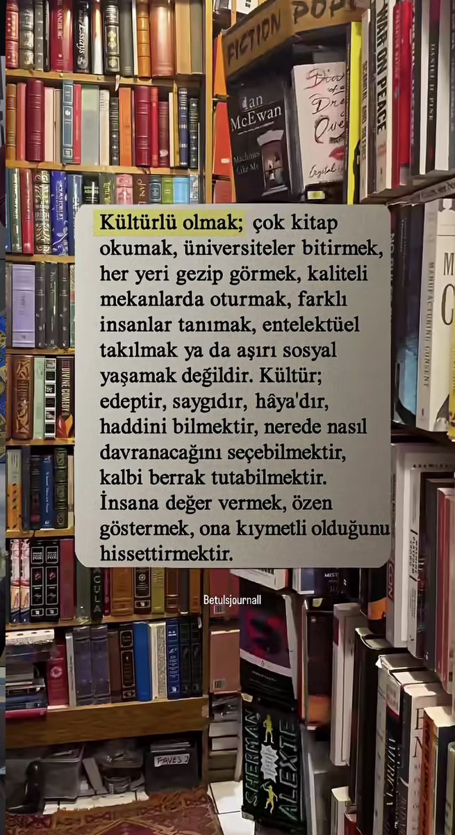 Kültürlü olmak …