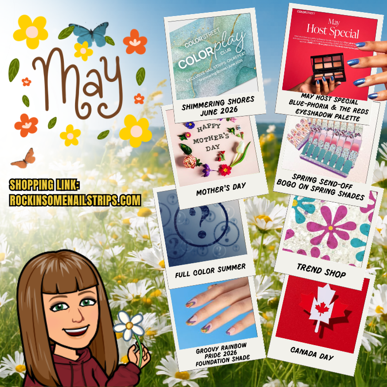 RockinSomeStrip's tweet photo. 🌸✨ Hello May! ✨🌸
New month = fresh nails, sunny vibes, and a whole lot of FUN happening!!☀️💅💛

Heads-up on what’s leaving soon: 👇
🌿 Botanical Bliss – leaving May 14, 2026
🌸 Graceful Blooms – leaving May 31, 2026

-> https://t.co/gff7w1WeCb
#ColorStreet #NailInspo https://t.co/vLC8622vxq