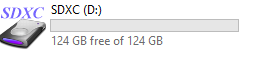 sgorbach's tweet photo. La SD se reporta como SDXC de 128GB al OS. Al ejecutar el programa ValiDrive de @SGgrc es claro que la mayor parte del espacio es falso, aparentemente son tarjetas SD de 1GB reprogramadas para mentir 127GB extras https://t.co/sQbZ7JtCaD