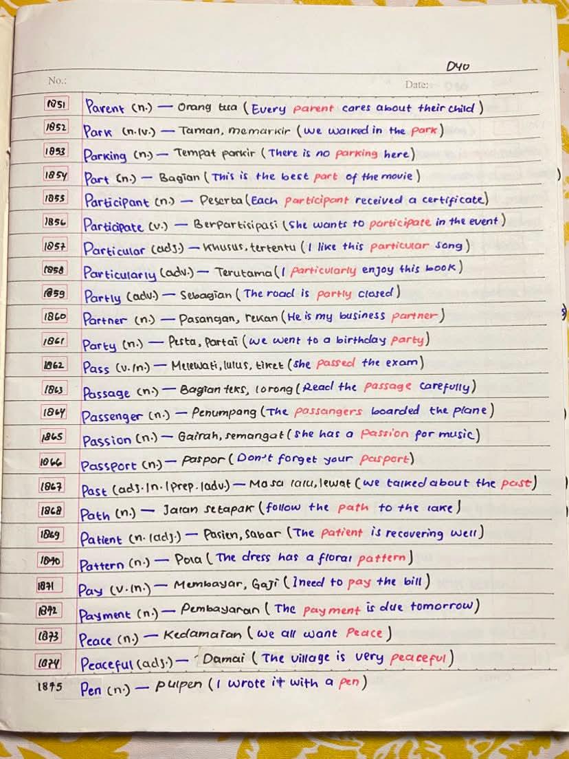Floraharaa's tweet image. Days 40✨
📖Vocabulary from the Oxford 3000

I tried to start over👊🏻

#englishvocabulary
#englishstudy
#study