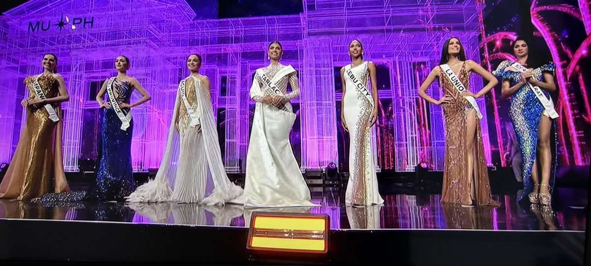 PageantWorld's tweet photo. Miss Universe Philippines 2026 Top 7

Sultan Kudarat
 La Union
Cebu City
Tarlac
Taguig
Cebu Province
Pampanga

#MissUniversePhilippines #MissUniversePhilippines2026 #muph #Philippines #pageantworld https://t.co/qvoS8c6gbW