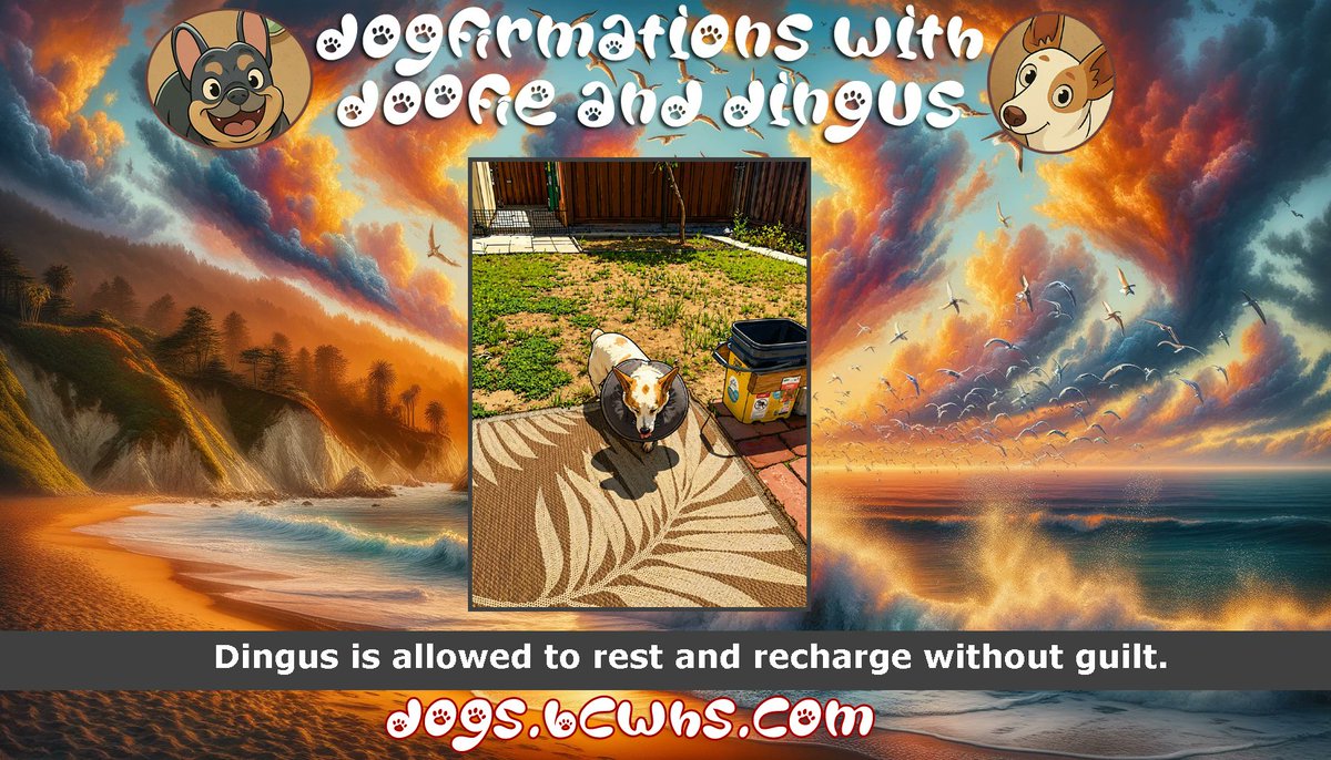 BCWHSecurity's tweet image. Dogfirmations with Doofie and Dingus: Batteries
 
Dingus is allowed to rest and recharge without guilt.
 
#Batteries #Technology #ArtificialIntelligence #Animals #Photography #Dog #Nature #Pets #Affirmations #Art
 
View Dogfirmation: dogs.blackcatwhitehatsecurity.com/?dogID=178#tod…